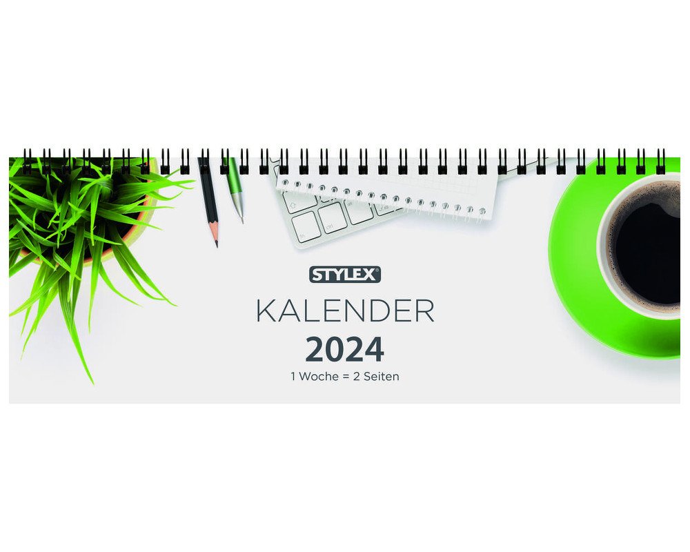 Schreibtischquerkalender 2024 - eine Woche auf zwei Seiten