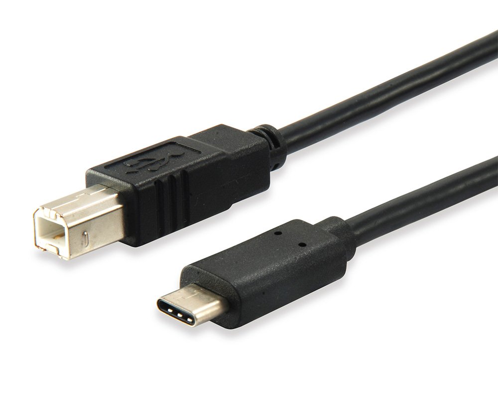 Equip Druckerkabel USB-B auf USB-C 12888207 nickelbeschichtet, max 480MBit/s schwarz