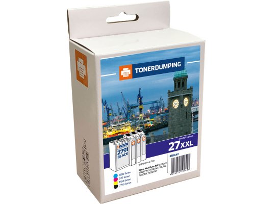 Kompatibel mit Epson 27XXL Druckerpatronen Multipack Je 1x XXL-Schwarz, XL-Cyan, XL-Magenta, XL-Gelb jetzt kaufen von TONERDUMPING