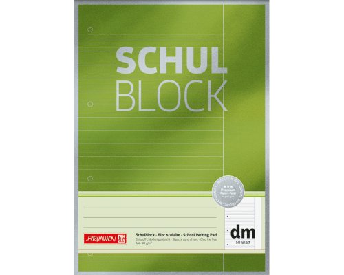 BRUNNEN Schulblock Lineatur DM, DIN A4, 90g, 50 Blatt