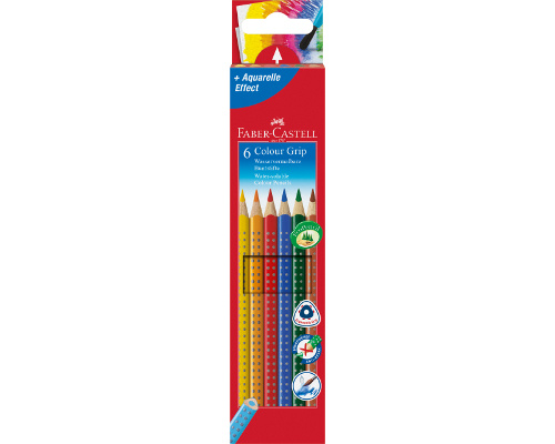 Faber-Castell Buntstifte Colour GRIP, Etui mit 6 Stiften