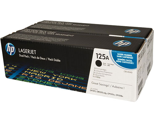 HP 125A 2er-Pack Schwarz Original Toner CB540AD jetzt kaufen (2x 2.200 Seiten) Schwarz