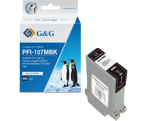 Kompatibel mit Canon PFI-107MBK/ 6704B001 Druckerpatrone Matt-Schwarz jetzt kaufen - Marke: G&G