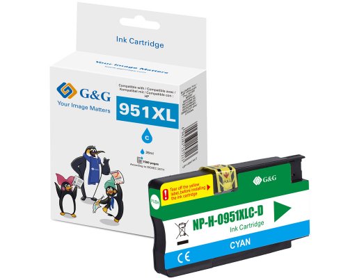 Kompatibel mit HP 951XL/ CN046AE Druckerpatrone Cyan jetzt kaufen - Marke: G&G