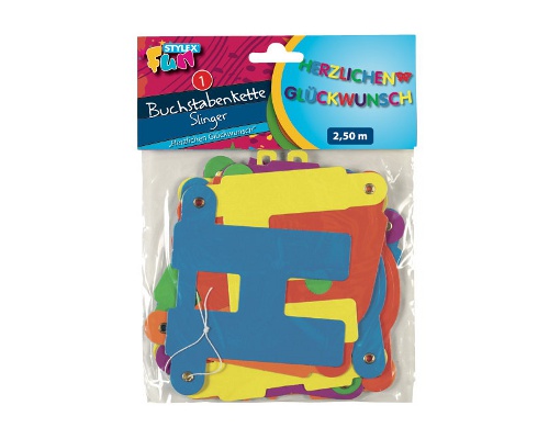 Buchstabenkette "Herzlichen Glückwunsch"
