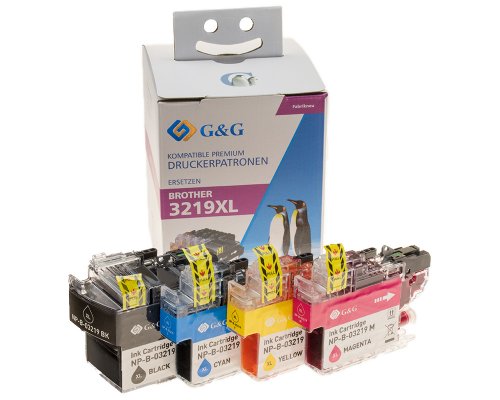 Kompatibel mit Brother LC-3219VAL Druckerpatronen Multipack: 1x Schwarz, 1x Cyan, 1x Magenta, 1x Gelb jetzt kaufen - Marke: G&G