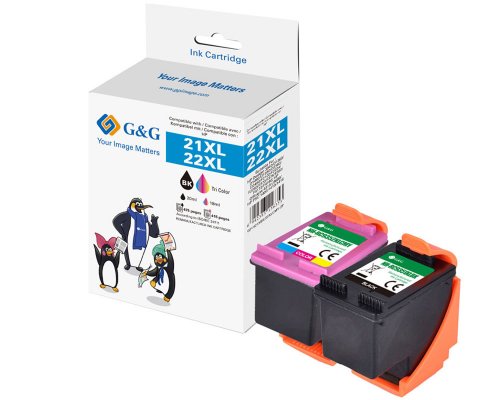 Kompatibel mit HP 21XL + HP22XL Druckerpatronen 1x Schwarz, 1x Color jetzt kaufen - Marke: G&G