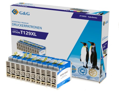 Kompatibel mit Epson T129 XL-Druckerpatronen 10er-Set 4x Schwarz, 2x Cyan, 2x Magenta, 2x Gelb jetzt kaufen - Marke: G&G