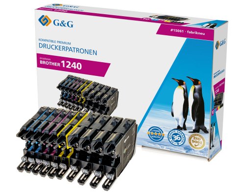 Kompatibel mit Brother LC-1240 XL-Druckerpatronen 10er-Set 4x Schwarz, 2x Cyan, 2x Magenta, 2x Gelb jetzt kaufen - Marke: G&G