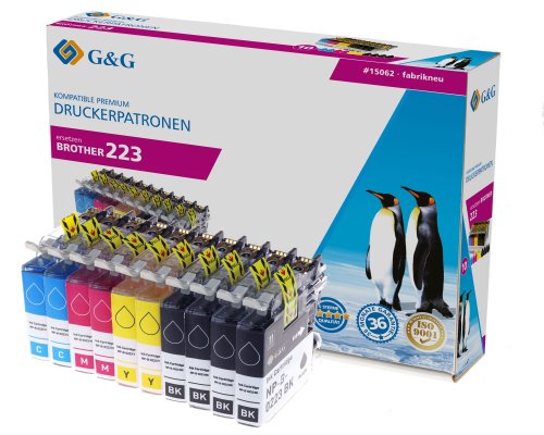 Kompatibel mit Brother LC-223 XL-Druckerpatronen 10er-Set 4x Schwarz, 2x Cyan, 2x Magenta, 2x Gelb jetzt kaufen - Marke: G&G