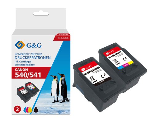 Kompatibel mit Canon PG-540XL / CL-541XL / 5222B013 XL-Druckerpatronen Kombipack Schwarz + Color jetzt kaufen - Marke: G&G