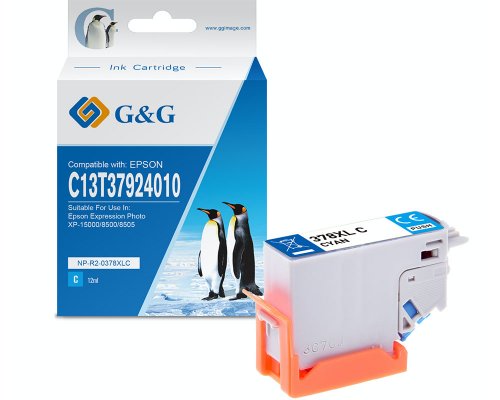 Kompatibel mit Epson 378XL/ C13T37924010 XL-Druckerpatrone Cyan jetzt kaufen - Marke: G&G