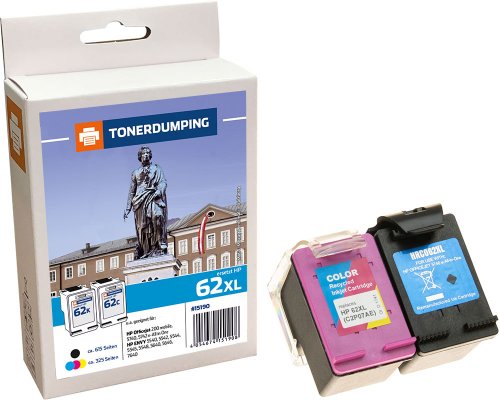 Kompatibel mit HP 62XL Druckerpatronen Multipack Schwarz + Farbe jetzt kaufen von TONERDUMPING