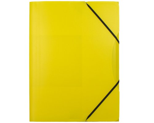 Sammelmappe/ Eckspanner für A4, aus Kunststoff (PP), 3 Einschlagklappen, Gelb