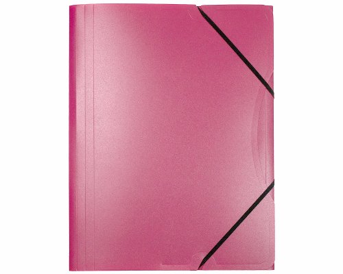 Sammelmappe/ Eckspanner für A4, aus Kunststoff (PP), 3 Einschlagklappen, pink