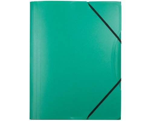 Sammelmappe/ Eckspanner für A4, aus Kunststoff (PP), 3 Einschlagklappen, grün