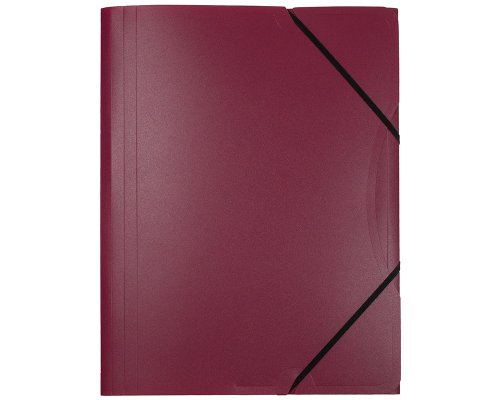 Sammelmappe/ Eckspanner für A4, aus Kunststoff (PP), 3 Einschlagklappen, bordeaux