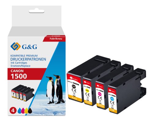 Kompatibel mit Canon PGI-1500XL XL-Druckerpatronen je 1x Schwarz, Cyan, Magenta, Gelb jetzt kaufen - Marke: G&G