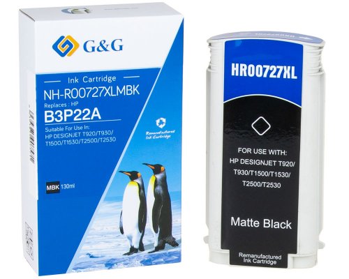Kompatibel mit HP 727XLMBK/ B3P22AHP Druckerpatrone (130ml) mattSchwarz jetzt kaufen - Marke: G&G