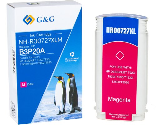 Kompatibel mit HP 727XLM/ B3P20A Druckerpatrone (130ml) Magenta jetzt kaufen - Marke: G&G