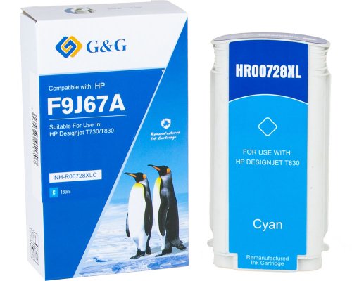 Kompatibel mit HP 728XL/ F9J67A Druckerpatrone (130ml) Cyan jetzt kaufen - Marke: G&G