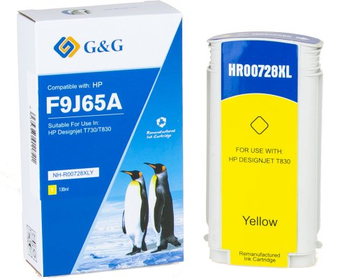 Kompatibel mit HP 728XL/ F9J65A Druckerpatrone (130ml) Gelb jetzt kaufen - Marke: G&G