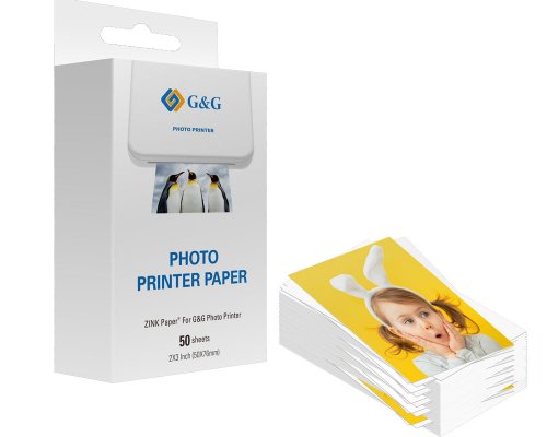 G&G ZINK-Papier 50 selbstklebende Fotopapiere (76 x 50 mm / 2x3") für alle gängigen Zink-Fotodrucker