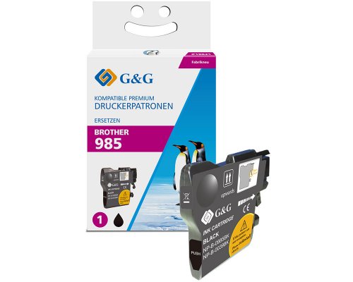 Kompatibel mit Brother LC-985BK Druckerpatrone Schwarz jetzt kaufen - Marke: G&G