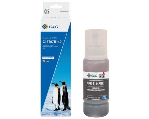 Kompatibel mit Epson 114/ C13T07B140 Tinte EcoTank (70ml) Fotoschwarz jetzt kaufen - Marke: G&G