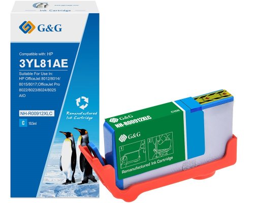 Kompatibel mit HP 912XL/ 3YL81AE XL-Druckerpatronen Cyan jetzt kaufen - Marke: G&G