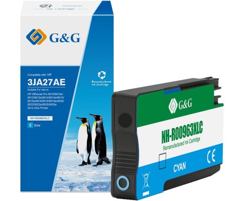 Kompatibel mit HP 963XL/ 3JA27AE XL-Druckerpatrone Cyan jetzt kaufen - Marke: G&G