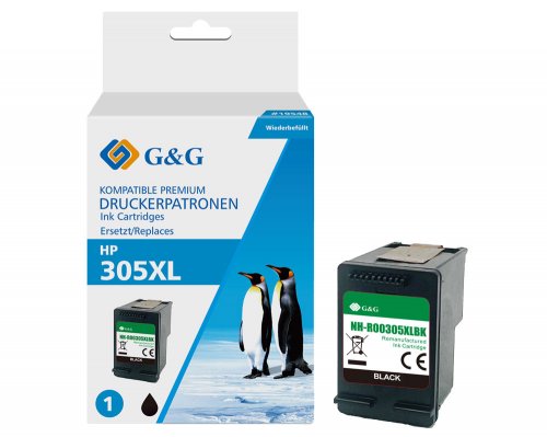 Kompatibel mit HP 305XL/ 3YM62AE XL-Druckerpatrone Schwarz jetzt kaufen - Marke: G&G (XXL: 18ml/ 650 Seiten)