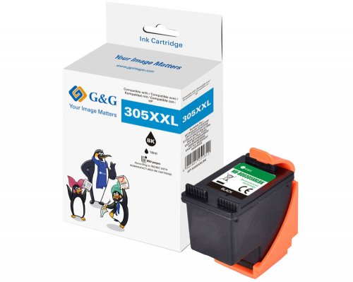 Kompatibel mit HP 305XL/ 3YM62AE XL-Druckerpatrone Schwarz jetzt kaufen - Marke: G&G (XXL: 18ml/ 650 Seiten)