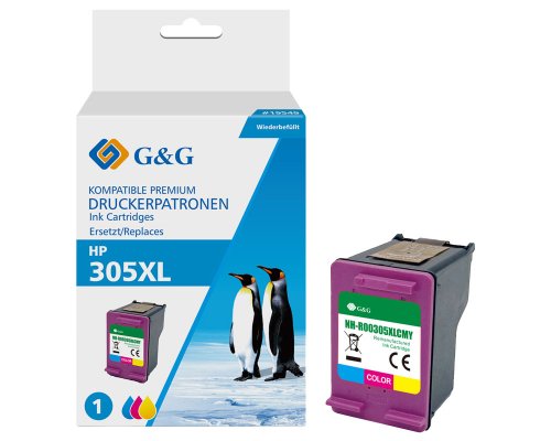 Kompatibel mit HP 305XL/ 3YM63AE XXL-Druckerpatrone Color jetzt kaufen - Marke: G&G (XXL: 18ml/450 Seiten)