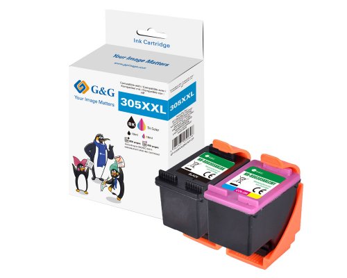 Kompatibel mit HP 305XL/ 3YM62AE + 3YM63AE XXL-Druckerpatronen Schwarz + Color jetzt kaufen - Marke: G&G (XXL: 18ml/ 400 Seiten + 18ml/ 330 Seiten)
