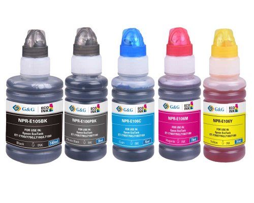 Kompatibel mit Epson 105/ 106 Tinte EcoTanks -5er Multipack- je 1x Schwarz, Fotoschwarz, Cyan, Magenta, Gelb jetzt kaufen - Marke: G&G