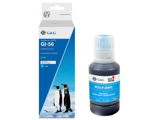 Kompatibel zu Canon GI-56C/ 4430C001 Nachfüll-Tinte (135,00 ml) Cyan jetzt kaufen - Marke: G&G