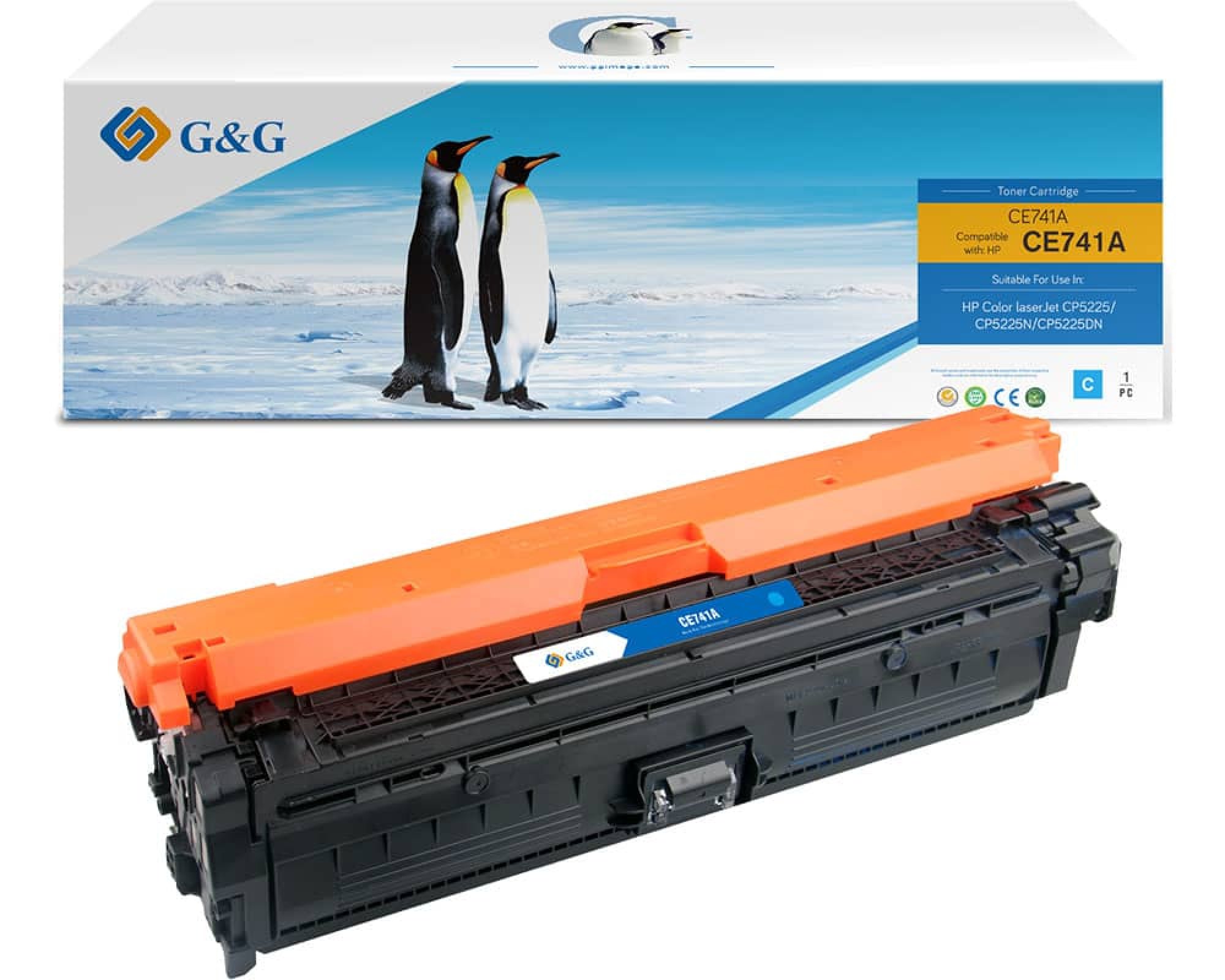 Kompatibel mit HP 307A / CE741A Toner Cyan [modell] - Marke: G&G