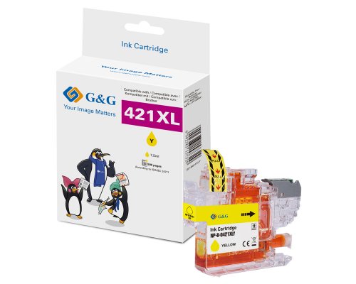 Kompatibel mit Brother LC421XLY Druckerpatrone jetzt kaufen (500 Seiten) gelb - Marke: G&G