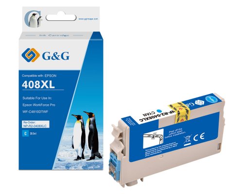 Kompatibel mit Epson 408XL/ C13T09K24010 XL-Druckerpatrone jetzt kaufen 30,6 ml, 1.700 Seiten, Cyan - Marke G&G