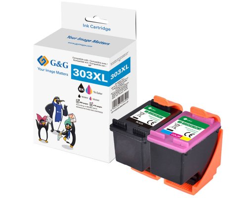 Kompatibel mit HP 303XL / 3YN10AE Druckerpatronen-Multipack 1x Schwarz + 1x Color jetzt kaufen von G&G