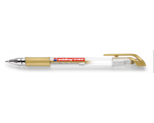 Gelroller edding 2185 crystaljelly, metallgefasste Rollerspitze, 0,7 mm, gold