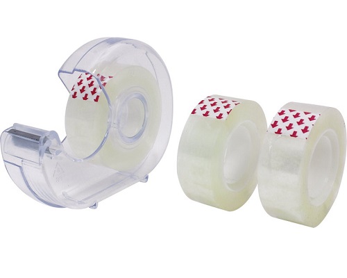 Stylex Klebefilm Handabroller inkl. 2 Ersatzrollen 18mm x 33m