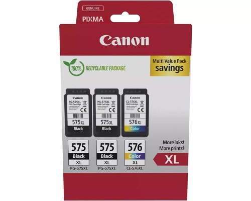 Canon Original-Multipack: 2x PG-575XL schwarz + 1x CL-576 Farb-Druckerpatronen 5437C004 jetzt kaufen