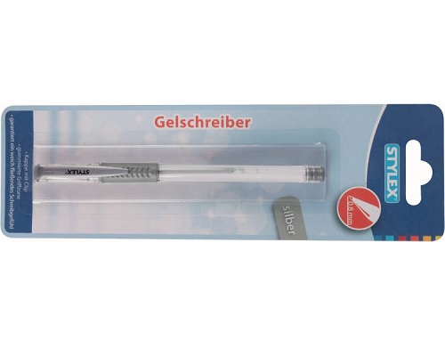 Gelschreiber silber von Stylex, 0,8mm