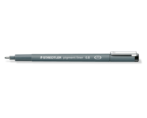 Staedtler pigment liner 308 - Fineliner mit Metallspitze - Schwarz - 0,8 mm