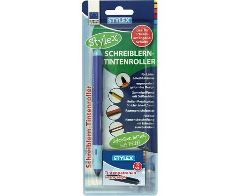 Schreiblern-Tintenroller/Rollerpen von Stylex, 0,5mm mit 6 Tintenpatronen