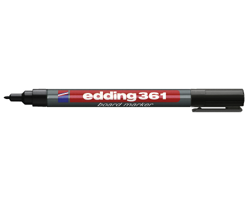 Whiteboardmarker edding 361, nachfüllbar, 1 mm, Rundspitze, Schwarz