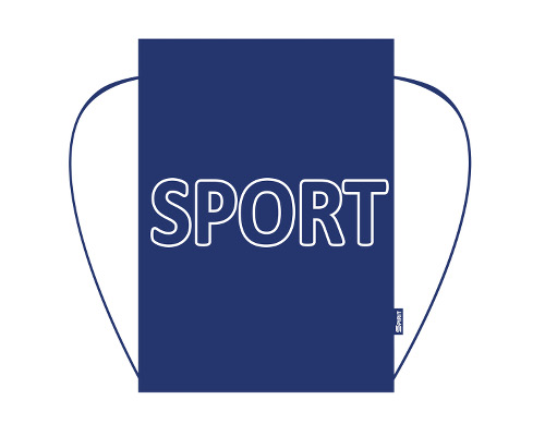 Turnbeutel mit Zugband, 47 x 34 cm, Motiv: Sport blau