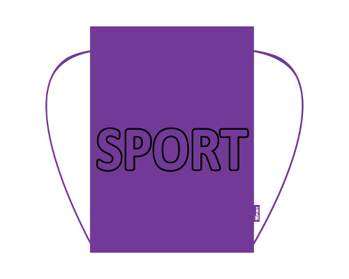 Turnbeutel mit Zugband, 47 x 34 cm, Motiv: Sport lila